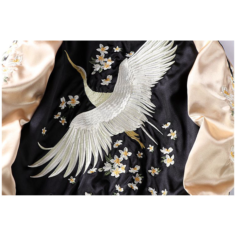 Celestial Ascent: The Crane of Immortality Sukajan Bomber